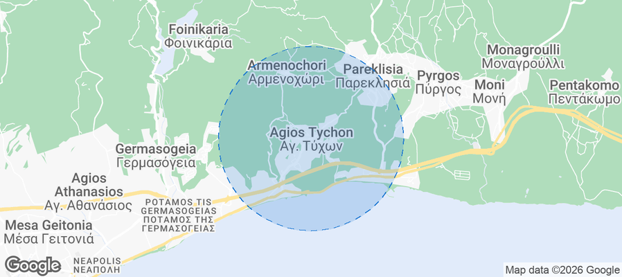 Agios Tychon Airbnb map